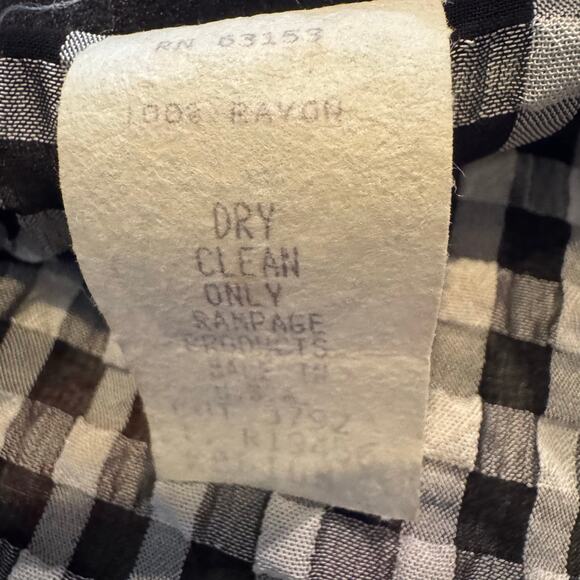 1990's Rampage Floral 2 Button Blazer Jacket Gingham Lining Pockets - Picture 7 of 7